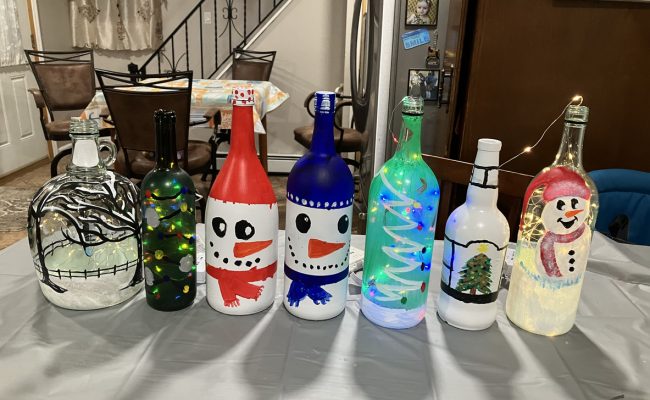 DIY Holiday Decor Using Glass Milk Bottles - Recycling and Repurposing
